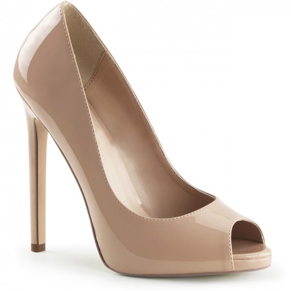 Peep Toe High Heel Pumps mit feinem Mini Plateau