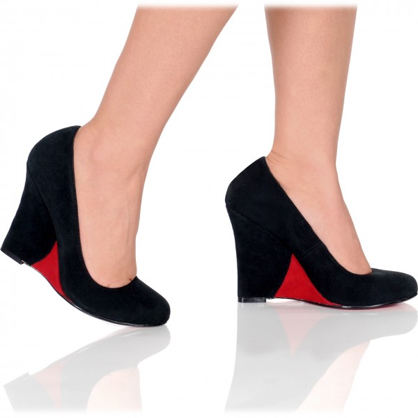 High Heel Keilpumps aus Wildleder