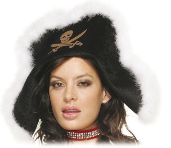 Piraten Hut mit Pelz Rand