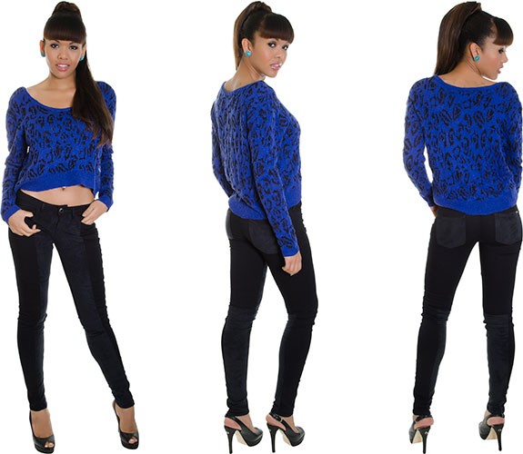 Süsser Crop-Pullover mit Lurexeinsätzen von GUESS