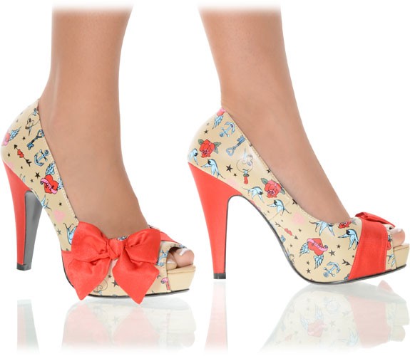 Knallige Peep-Toes High Heels Pumps