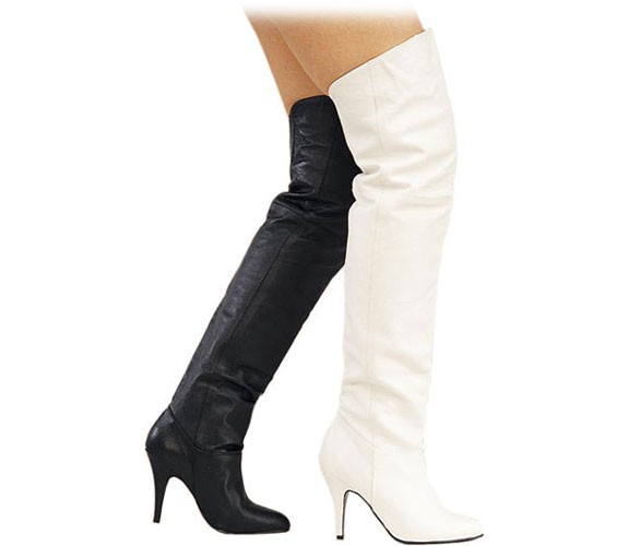 Klassische Overknee High Heel Lederstiefel