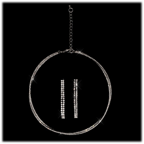Sexy Rhinestone Jewelry Set with Necklace and Earrings