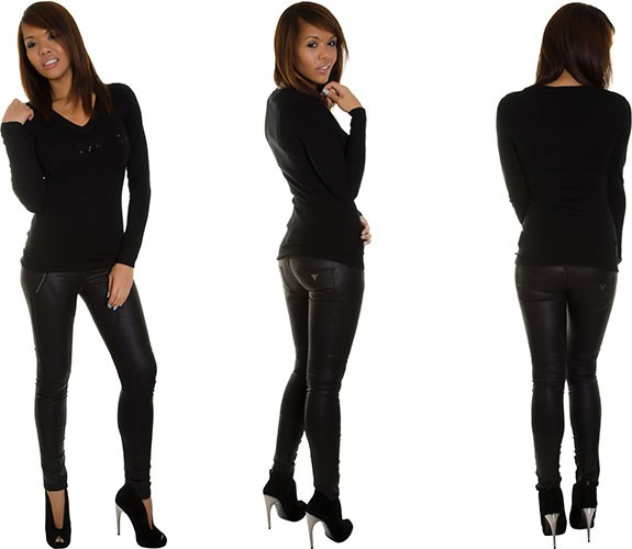 Strickpullover mit Glitzerlogo von GUESS by Marciano