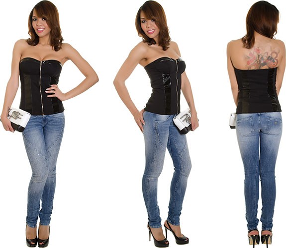 Heisse Skinny Jeans mit Glitzer von GUESS
