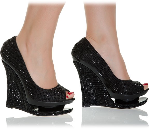 Auffällige Keil Peep-Toes