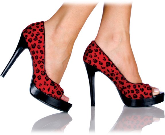 Leopard Peep Toe Sandalen mit Mini Plateau