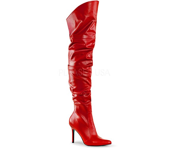Klassische High Heel Overknee Stiefel mit Raffung