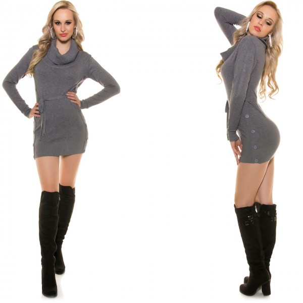 Süsses Strick-Kleid mit Knöpfen