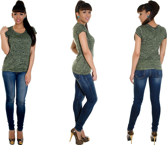 Hippes T-Shirt mit Maltinto-Effekt von GUESS