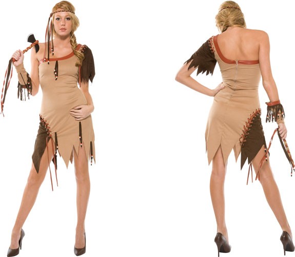 Asymmetrisches Indianerinnen Kostüm "Top Of The Tribe"
