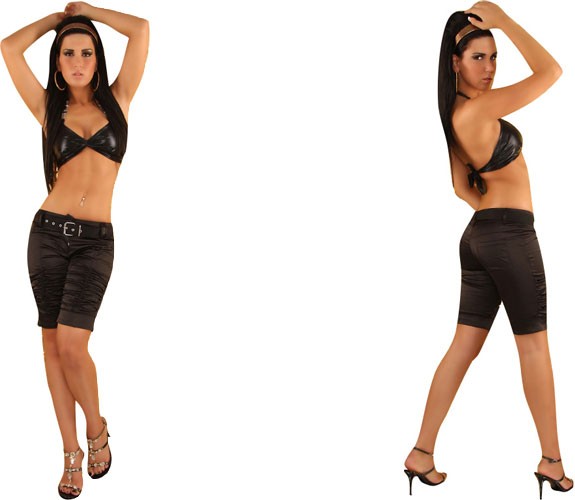 Kurze Hosen mit heisser Raffung