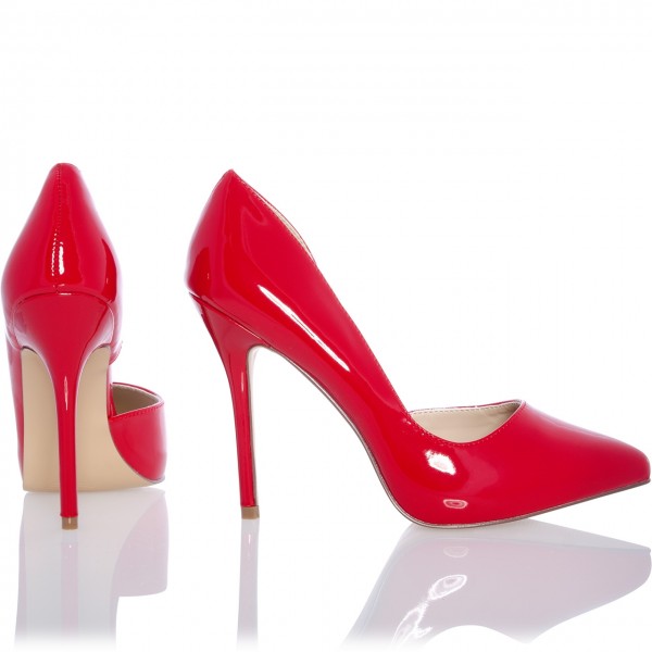 Sexy High Heel Lack Pumps mit offener Seite