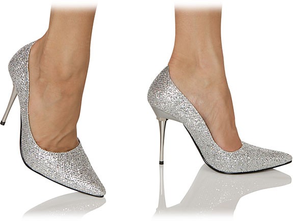Spitze Glitzer Pumps