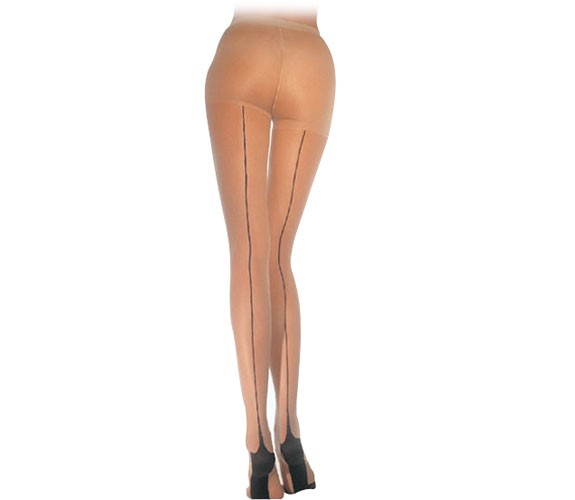 Strumpfhosen mit Kontrastnaht und Ferse