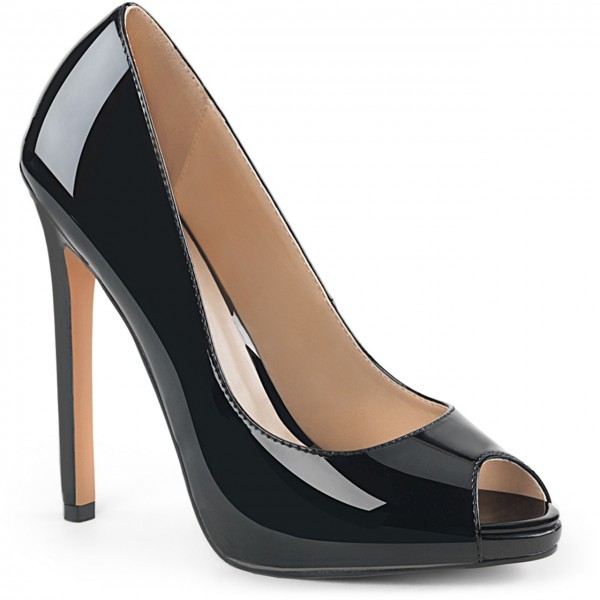 Peep Toe High Heel Pumps mit feinem Mini Plateau