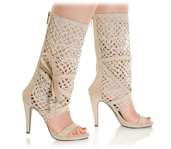 High Heel Sommerstiefel aus Leder von RosaRot